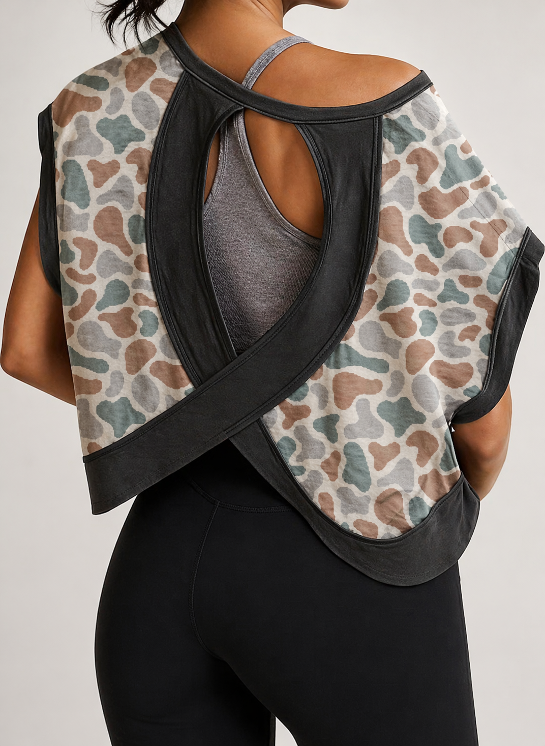 Camo Crossback Top