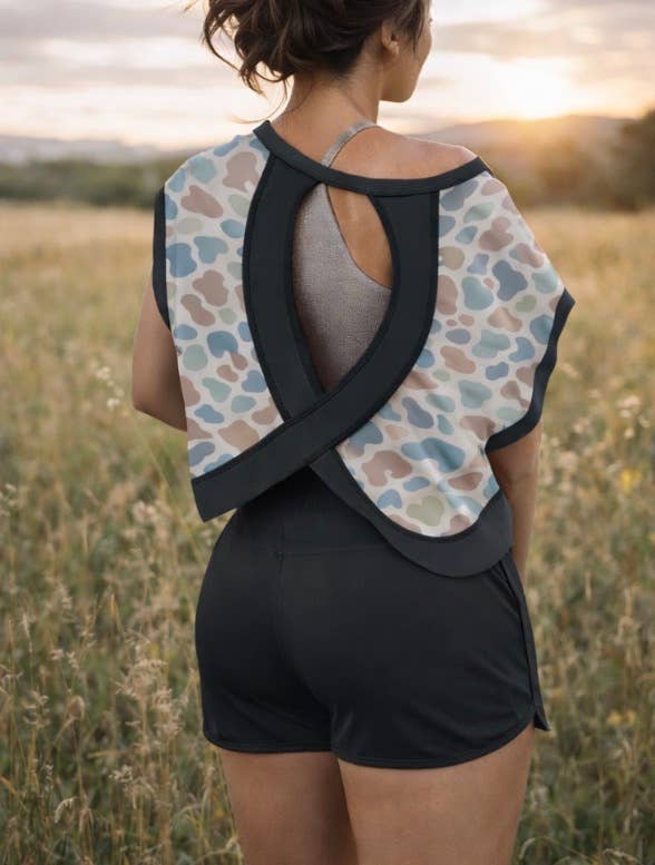 Camo Crossback Top